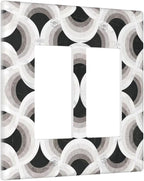 Bvtewkhz Black/White Art Marble 2 Gang Double Rocker Decorative Light Switch Covers Electrical Faceplate Switch Plates for Bathroom Kitchen Home