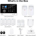 Home Security System, 4G/WiFi GSM SMS Wireless Home Alarm System with Motion Detector, 120dB Alarm Siren, Smart Remote Control, LCD Display, Compatible with Alexa and Google(12 Pieces)