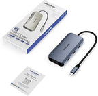 USB C Docking Station Dual DP Monitor, Displayport Docking Station with Dual DP, HDMI, VGA, USB2.0 Ports for Lenovo HP Dell, Windows System Computer (Gray)