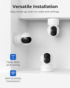 IMILAB C21 2 Pack 2.5K Security Camera Indoor, Room Camera for Bedroom 360° View, Pet Cam w/Phone App & Speaker, Indoor Cam for Dog/Kid/Baby/Elderly, Plug-in, 2.4GHz WiFi, Local/Cloud Storage