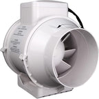 VENTS-US TT Silent 125-5" Inline Duct Fan, 199 CFM, 2-Speed Built-In Switch, For High Static Pressure Duct Applications