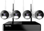 Night Owl Sp, Llc Night Owl 10 Channel Bluetooth Video Home Security Camera System with (4) Wi-Fi IP 4K HD Indoor/Outdoor Spotlight Cameras 2-Way Audio and 1TB Hard Drive, BTWN8-4L1