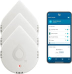 Moen 920-005 Flo Smart Water Leak Detector, White, 3-Pack with 3-Pack 6-Foot Leak Sensing Cable