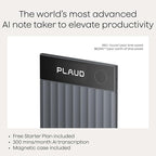 Plaud Note Pro AI Voice Recorder, Transcribe & Summarize with AI, App Control, Note Taker for Meetings & Calls, Supports 112 Languages, Ultra-Slim w/InstantView Display, Case Included, Black