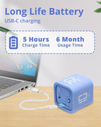 Productivity Timer Flip Gravity Sensor Cube Timer Countdown & Countup,Mute & Vibrate & Sound，5/10/30/60min & Custom Timing, Perfect for ADHD,Work,Learning,Kitchen Cooking (2 Blue)