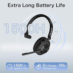 Wireless Headset with Mic for Work, Bluetooth Wireless Headphones with Microphone Noise Cancelling, Mute & USB Dongle for PC Computer Laptop Cell Phones Remote Work Home Office Call Center Zoom Skype