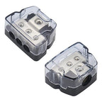 3Way Power Distribution Block 0 GA/ 4 GA in 4 Gauge/8 Gauge Wire Out Ground Blocks 2PCS