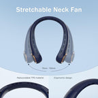 GULAKI Portable Neck Fan, Personal Fan with 4000mAh Battery, Rechargeable Neck Fan with 3 Speeds and 64 Cool Lights, Birthday Gifts for Men Women Mom Dad, Hands Free Cooling fan for Summer(Navy Blue)