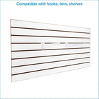 SSWBasics 4ft x 2ft Horizontal White Slatwall Panels Easy Organizer (24"H x 48"L) - Pack of 2 - Streamline Your Space with Effortless Retail Displays, Garage Wall Solutions, and Craft Storage