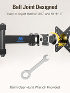 Mounting Dream UL Listed Full Motion Monitor Wall Mount TV Bracket for 10-26 Inch LED, LCD Flat Screen TVs and Monitors, TV Mount with Swivel Articulating Arm, Up to VESA 100x100mm and 33LBS MD2463