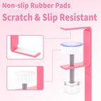 Under Desk Cable Management Tray Black, No Drill Desk Cable Wire Management Organizer with Clamp, PC Cord Organizer Accessories & Workspace for Office, Home（Pink）