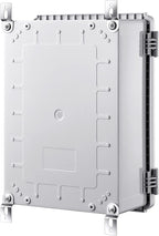 Gratury Junction Box, IP67 Waterproof Plastic Enclosure for Electrical Project, Hinged Grey Cover, Includes Mounting Plate and Wall Bracket (Grey Cover, 14.6"×10.6"×5.9")
