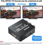 Setuact HDMI to AV Converter, HDMI to RCA Converter, Supports PAL/NTSC for Apple TV, Roku, Fire Stick, Blu-ray, DVD Player, Older TV, Projector, (Single)