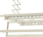 banborba Electric Retractable Airing Rack, Ceiling Mounted Clothes Drying Rack, Retractable Clothesline, Vertical Laundry Drying Rod with LED Light & Remote, 110V 24W, Off-White Color