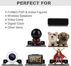 TXEsign Wall Shelves - 2 Pack, Small Wall Mount for Speaker, Webcam, Cell Phones, Acrylic Display Shelf (Black, Medium)