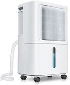 2,500 Sq Ft Home Dehumidifier with Drain Hose, 55 OZ Water Tank, 24 Hr Timer, 34 Pints High Efficiency Compressor for Basement, Bedrooms, Bathrooms and Laundry Rooms