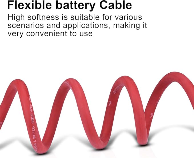 Shirbly 2/0 Gauge Battery Cable, 10FT Red + 10FT Black 2/0 AWG Pure Copper Wire Welding Cable, for Automotive, Battery, Solar and Generator, Standard USA OFC Wire