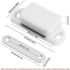24 Pack Magnetic Push Latch,Heavy Duty Magnetic Touch Latch,for Push to Open Cabinet or Kitchen Drawer, Kitchen Door(White - 0.98 inch, 24 Pack)