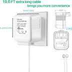 KONLEMEI Doorbell Power Adapter, 24V Transformer Compatible with Video Doorbell, 20ft/6M,White