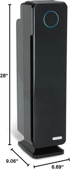 GermGuardian Air Purifier for Home with HEPA Pure Filter, for Wildfire Smoke, Pet Dander, Pollen, Odors, Large Rooms Up To 870 Sq. Ft., Removes 99.97% Pollutants, UV-C Light, 28", AC5350B, Black