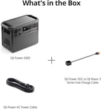 DJI Power 2000 Portable Power Station, SDC to Mavic 3 Cable, 2048Wh LFP Battery, Compact Size, 3000W Stable Output, Drone Ready in 30 Mins, Camping, Filmmaking, Flight Session