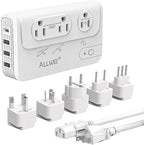 ALLWEI 2000W Travel Voltage Converter 220v to 110v Converter for European Travel Voltage Adapter for Hair Dryer Straightener/Curling Iron, Power Converter Adapter Combo with Type C, E/F, G, I, L