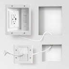 GEVINFA in-Wall TV Cable Management Kit with Power, Dual Outlets, USB-A & USB-C Ports, 9ft/109in Cord, Includes Wall Cutting Tools, Hide TV Wires for Clean Home Theater Setup