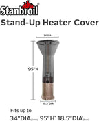 Stanbroil Patio Heater Cover, Full Coverage Outdoor Heater Cover with Zipper and Drawstring for Standing Patio Heater (95'' H x 34" D x 18-1/2" Base)