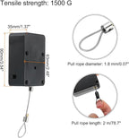 MECCANIXITY Punch Free Automatic Sensor Door Closer 78.7" Retractable Cable Lock for Home Office Doors 1500g 2Set Black with Adhesive Sticker Hook Screw Expansion Nail Sleeve