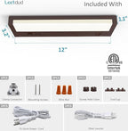 Leetdud Under Cabinet Lighting Plug in or Hardwired Built-in Dimmer, 12 Inch 6W, 5CCT 2700/3000/3500/4000/5000K, Linkable Counter Lights for Kitchen, ETL Dimmable LED Light Fixture, Bronze