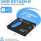 OREI HDMI Extender UltraHD Over Single Cat6/Cat7 Cable 4K @ 60Hz with HDR & IR Control - Up to 165 ft EDID Management
