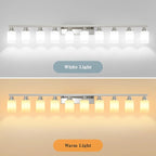 DIKAIDA 10-Light Bathroom Vanity Light Brushed Nickel,64.5in Vanity Lights with White Frosted Glass,Modern Bathroom Wall Lights Fixtures Over Mirror,Wall Sconces Lighting for Bedroom Living Room,E26