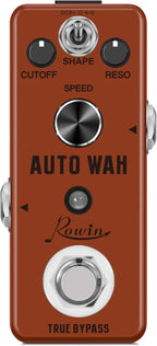 Rowin Auto Wah Guitar Effect Pedal Single Effect Mini Digital Pedal for Electric Guitar and Bass with True Bypass Switch Zinc Alloy Body LEF-3804