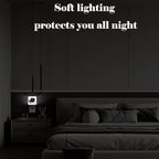 FSHVQKD Black Cat and Flowers Night Light,Plug Into Wall for Boys Girls Bedroom Decorative Square Night Light Lamp 0.5w Sleep Friendly