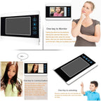 AMOCAM Video Doorbell Intercom System, 7 Inches Alloy Panel Monitor HD Camera Wired Video Door Phone Kits, Support Unlock, Monitoring, Dual-Way Intercom Indoor Outdoor for Villa Office Apartment