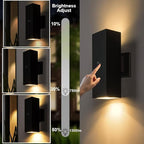 rosykite Motion Sensor Outdoor Wall Lights, Dusk to Dawn Exterior Wall Mount Light Fixtures with 3 Modes, Waterproof Up Down Porch Lights for House, Garage, Patio, Entryway, Matte Black