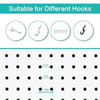 Babion 6 Panel Pegboard Display, Freestanding Folding Privacy Screens for Craft Shows (White)