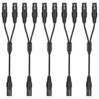 5 Pack XLR Splitter Cable,1 Maleto 2 Female, 1.5FT Stereo Mic to L&R Audio Y-Splitter Cable