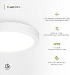 ASD LED 7" Round Flush Mount Ceiling Light Fixture, Low Profile Surface Lighting | 5CCT, Dimmable, Ultra-Thin, ETL Listed | 15W 1260LM 2700-6000K 120V | Kitchen, Bedroom, Hallway Lamp | White, 12 Pack