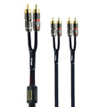 Arklove 3ft Shielded RCA Plug Splitter Stereo Audio Video Cable 2 Male to 4 Male Dual Speaker Y Adapter Connector Extension Cord 24k Gold Plated 1 Input 2 Output