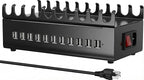300W Charging Station for Multiple Devices, 22-Port Charger Stations for iPad, Laptops, iPhone, Android Cell Phone, Tablet, Organizer Charging Dock Ideal for Home Office Commercial Use