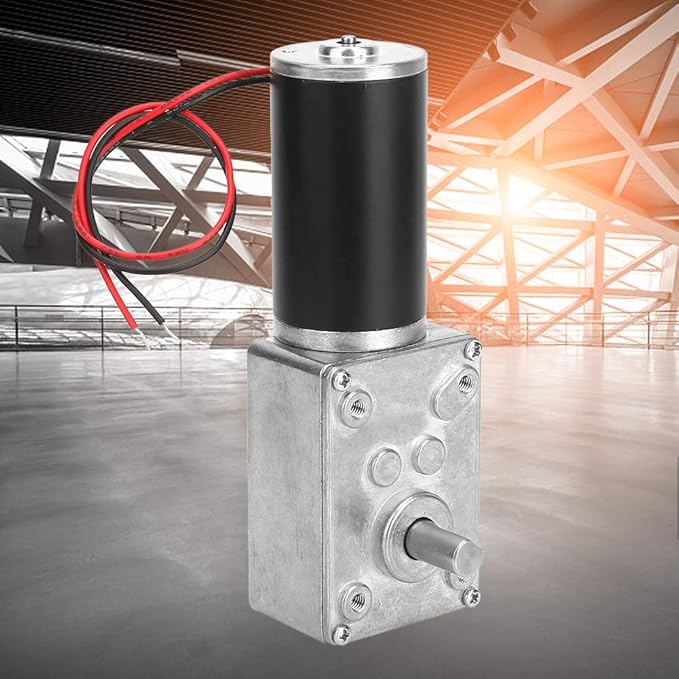 Reversible Gear Motor, 24V 8mm Shaft Gear Motor High Torsion Speed Reduce Electric Motor for Curtain Machine Advertising Equipment Window Opener Smart Device (150RPM)