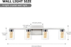 SADENICEL 4-Light Bathroom Light Fixtures, Brushed Nickel, Dimmable LED White/Neutral/Warm Crystal Bathroom Vanity Lights Over Mirror, for Bedroom,Living Room