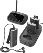 Avantree Audiplex M3 – Multi-Channel Assistive Listening System & Headphones for Church Translation, Classroom, 30ms Low Latency, Superior Sound, Wireless Audio Transmitter with 3 Clip-on Receivers