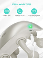 SKG Neck Massager for Pain Relief Deep Tissue Shiatsu Neck and Shoulder Cordless Neck Massager with Heat Gifts for Men and Women Dad Mom Grandpa H7 Ultra Beige
