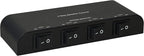 Xtrempro 61051 2 or 4 Way Speaker Switch, 1 in 2 Out or 1 in 4 Out Way Pair Stereo Speaker Selector W/Screw Type Connections Metal Non-Slip Box - Black (1 x 4 Way)