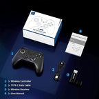 AceGamer Aurora Generation 2.4G Wireless Bluetooth Controller for Windows PC/Android/Switch/iOS/Steam Deck, Hall Joysticks and RGB Light- Upgraded PC Gaming Controller and Back Buttons Lock (Black)