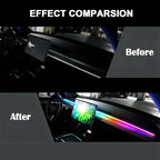 Goodream Interior Car Ambient Lighting Kit, 43.3 Inches RGB USB LED Ultrathin Acrylic Strip Lights Neon Accessories for Cars Truck SUV Center Console Dashboard with APP&Remote Control