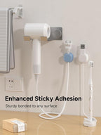 9 Pack Cord Organizer, Spring Cable Management, Adhesive Cute Cable Holder Clips, Phone Charger Wire Keeper for Desk Nightstand Car Office (9-Pack White_Blue)