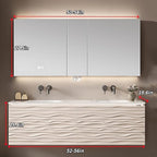 52IN Bathroom Vanity - Smart Defogging Mirror Cabinet | Waterproofing Technology & Wave Shaped Door Panel, Floating Bathroom Vanities with Large Storage Space (Mirror Cabinet)
